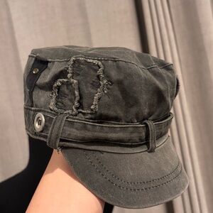 Gray Military inspired Cadet Cap